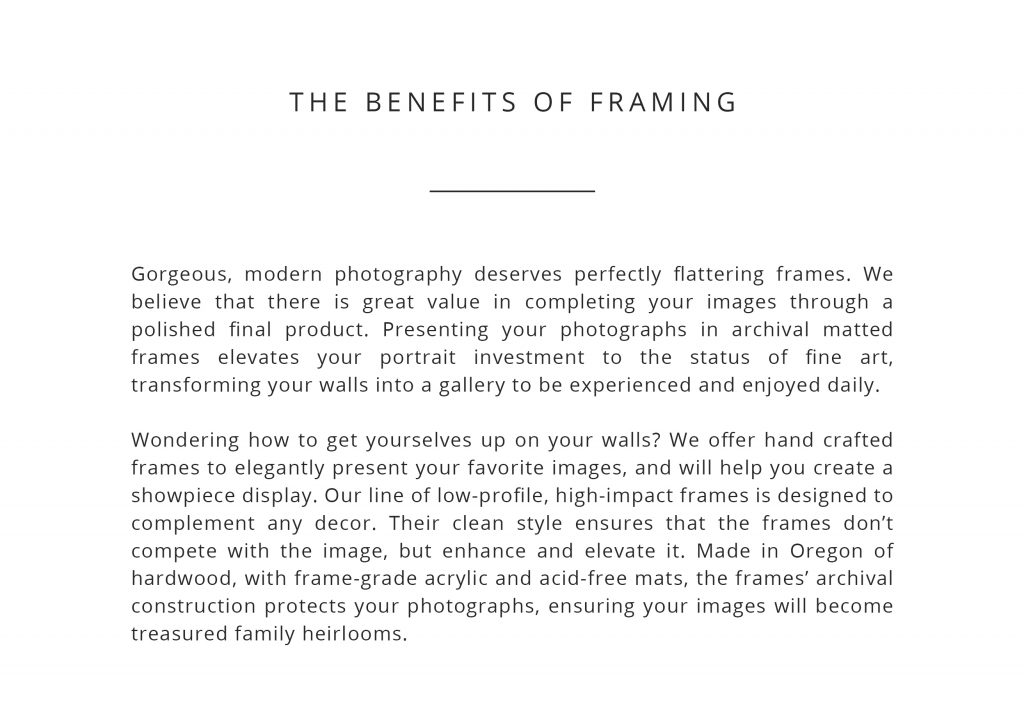 the benefits of framed photography